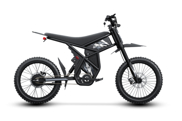 Riding’times GT73 electric motorbike studio side view in black