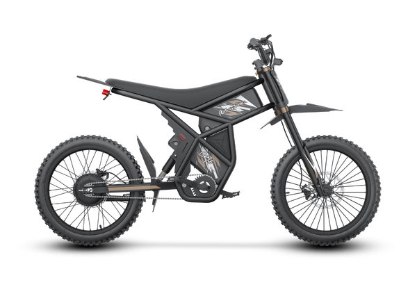 Riding’times GT73 Pro electric motorbike studio side view in black