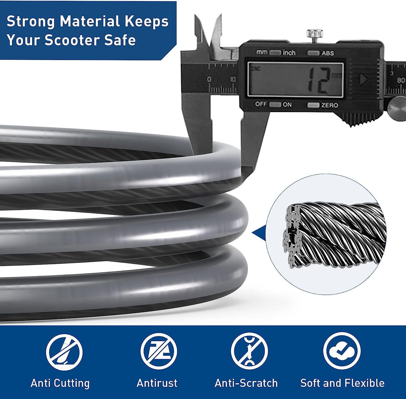Hiboy 3.2 ft Combination Cable Lock - view 7