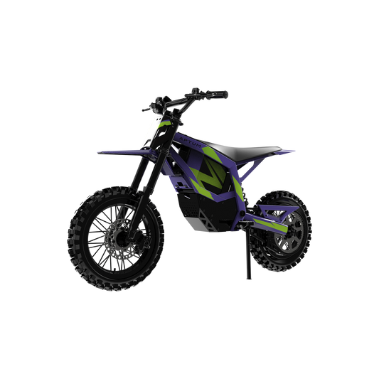 APTUM AP-2C-1 electric dirt bike in green, front quarter view