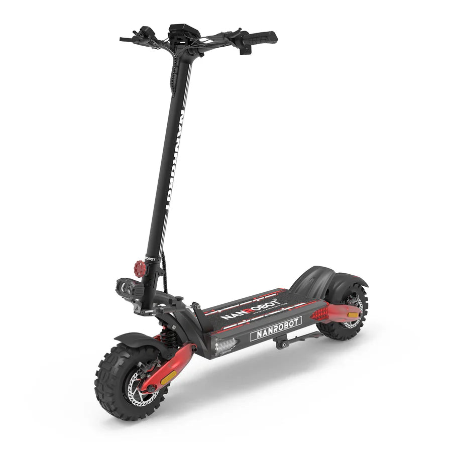 Nanrobot LS7+ 72V electric scooter with dual 3000W motors, 72V 35Ah Samsung battery, hydraulic brakes, suspension, and steering damper for high power and stability