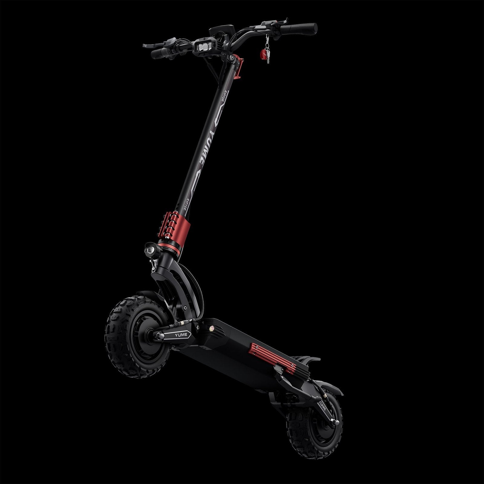 YUME Raptor2 electric scooter RGB stem lighting at night