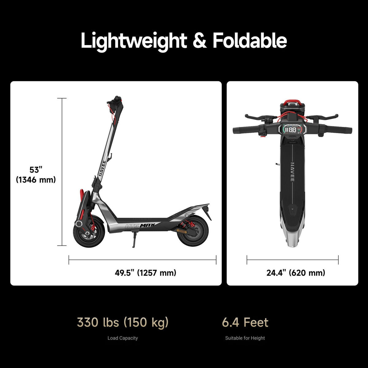 NAVEE UT5 Max | Hydraulic Suspension SuperScooter - view 7