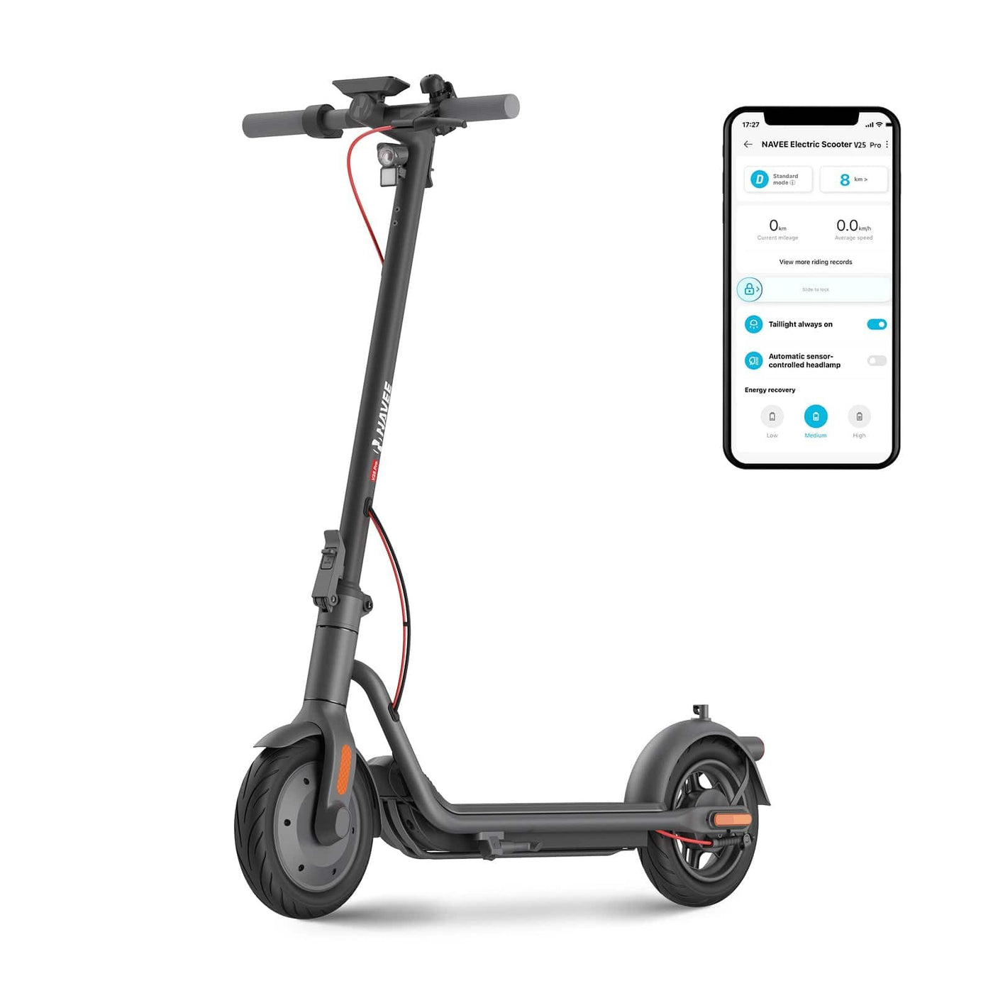 NAVEE V25 Pro Electric Scooter | Rotatable Handlebar | 20mph Max Speed | 600W | Smart App - view 11