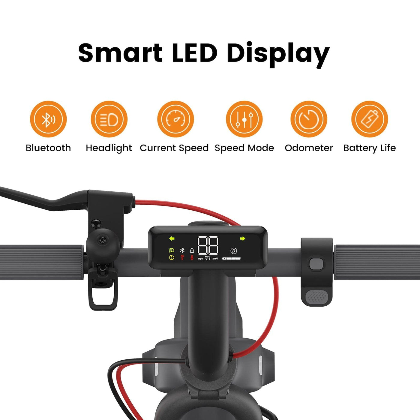 NAVEE V25 Pro Electric Scooter | Rotatable Handlebar | 20mph Max Speed | 600W | Smart App - view 12