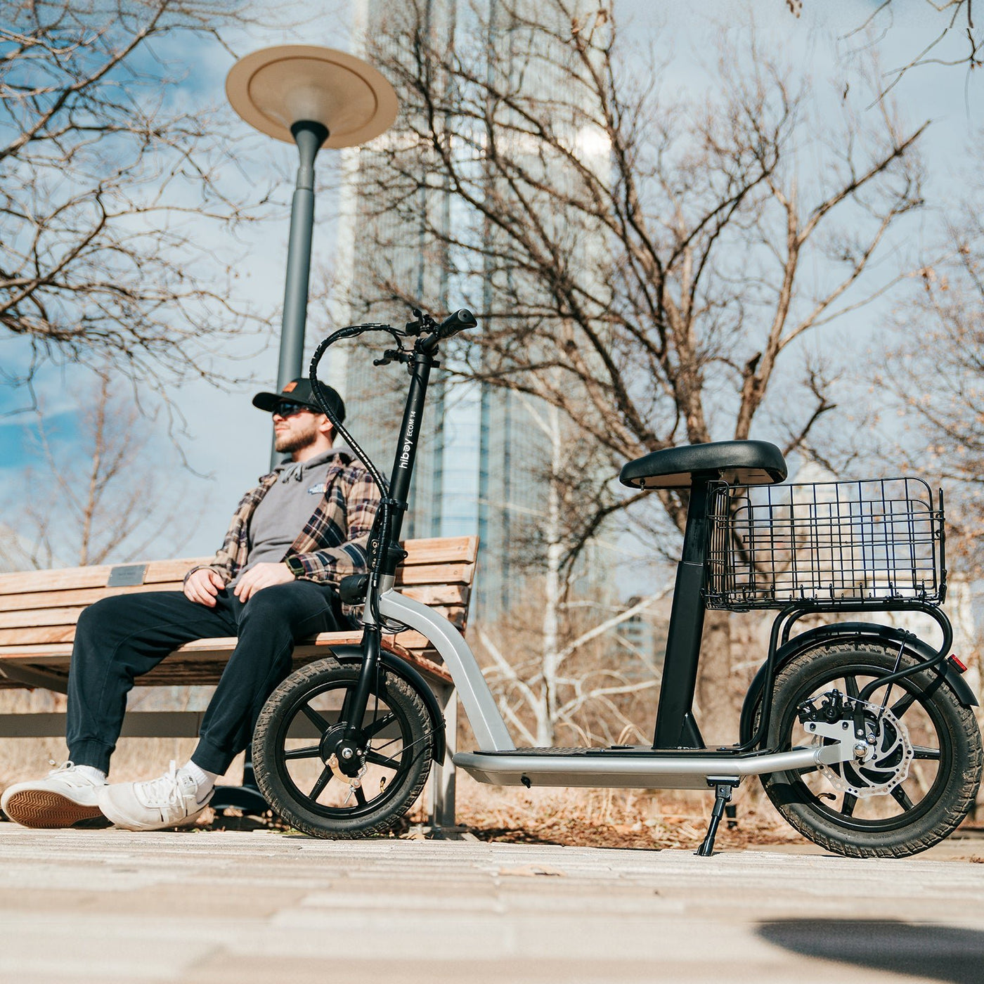 Hiboy ECOM 14 Electric Scooter with Seat and Basket - view 3