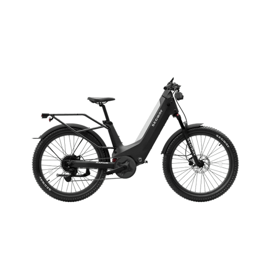 Black electric bicycle on a transparent background