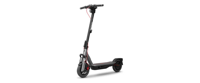 Segway F3 electric scooter, studio front three-quarter view on a white background