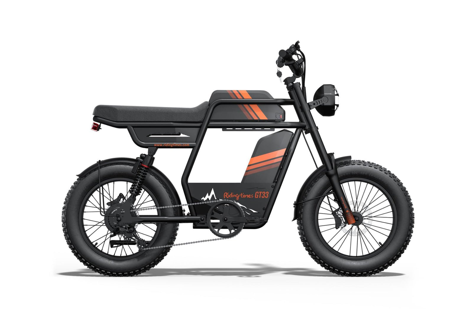 Riding’times GT33 cargo electric bike dual battery studio view from the front