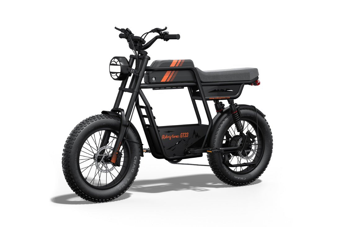 Riding’times GT33 cargo electric bike single battery studio view from the rear quarter