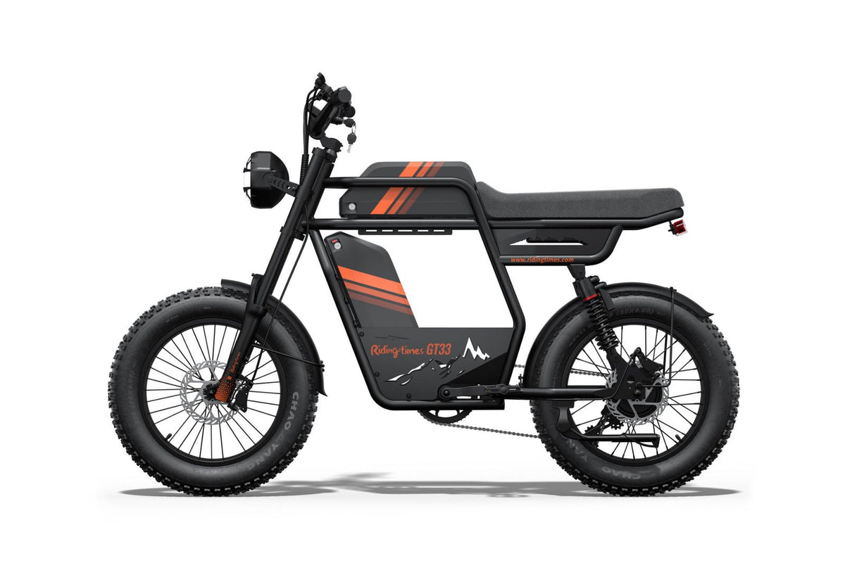 Riding’times GT33 cargo electric bike dual battery studio view from the left rear