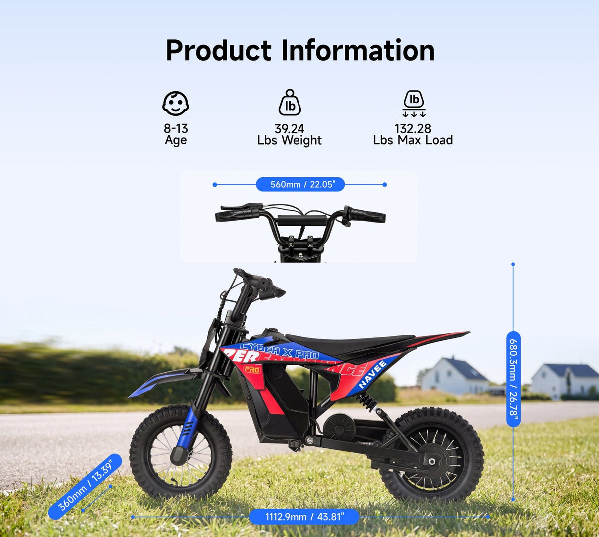 NAVEE Cyber X Pro | High-Speed Kids Dirt Bike - view 13