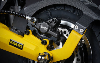 Teverun Blade Mini electric scooter with dual motors and hydraulic brakes designed for high performance and off-road use