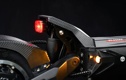 Teverun Blade Mini Pro electric scooter in black and yellow with dual 800W motors, 31 mph top speed, 95 km range, and tubeless 10x3 inch tires