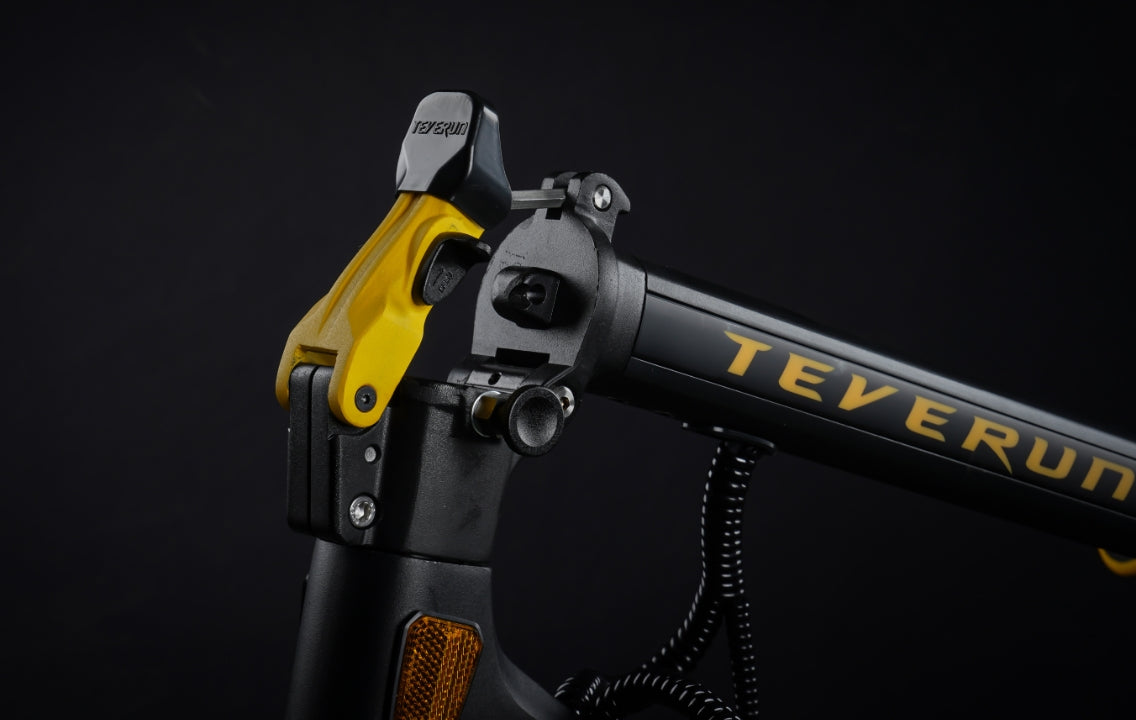 Teverun Blade Mini Ultra electric scooter with dual motors, hydraulic brakes, dual suspension, and IPX6 water resistance designed for high performance and off-road use