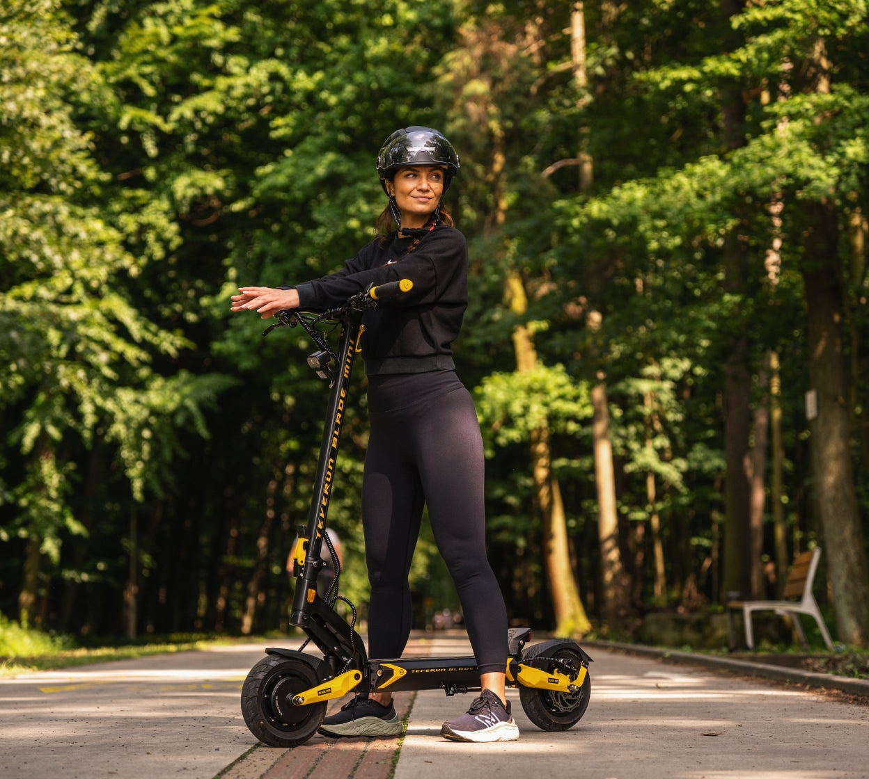 Teverun Blade Mini Ultra electric scooter with dual motor and rugged design for high-speed outdoor riding