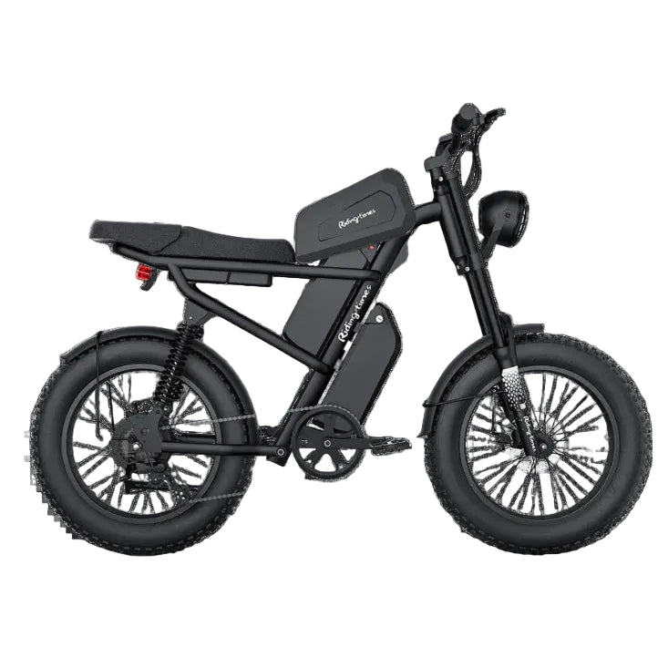 Black electric bike on a white background