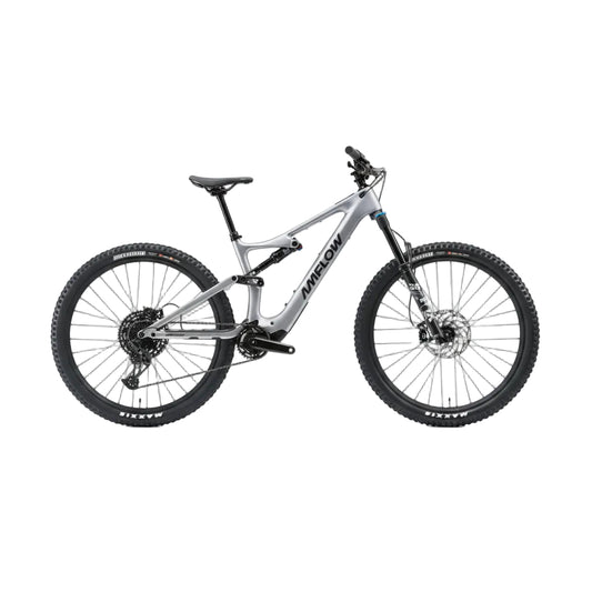 Electric bike with Maxxis tires on a white background