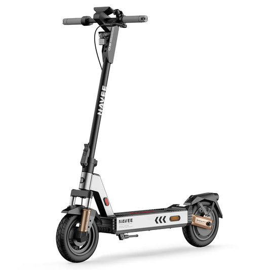 NAVEE G5 Electric Scooter with 800W motor, 20 MPH speed, 28-mile range, TCS anti-slip control, and Apple Bluetooth tracking