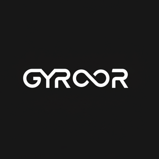 White 'GYROOR' logo on a black background