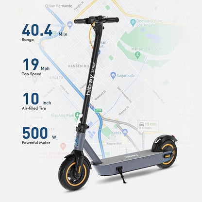 E-scooter with specifications on a map background