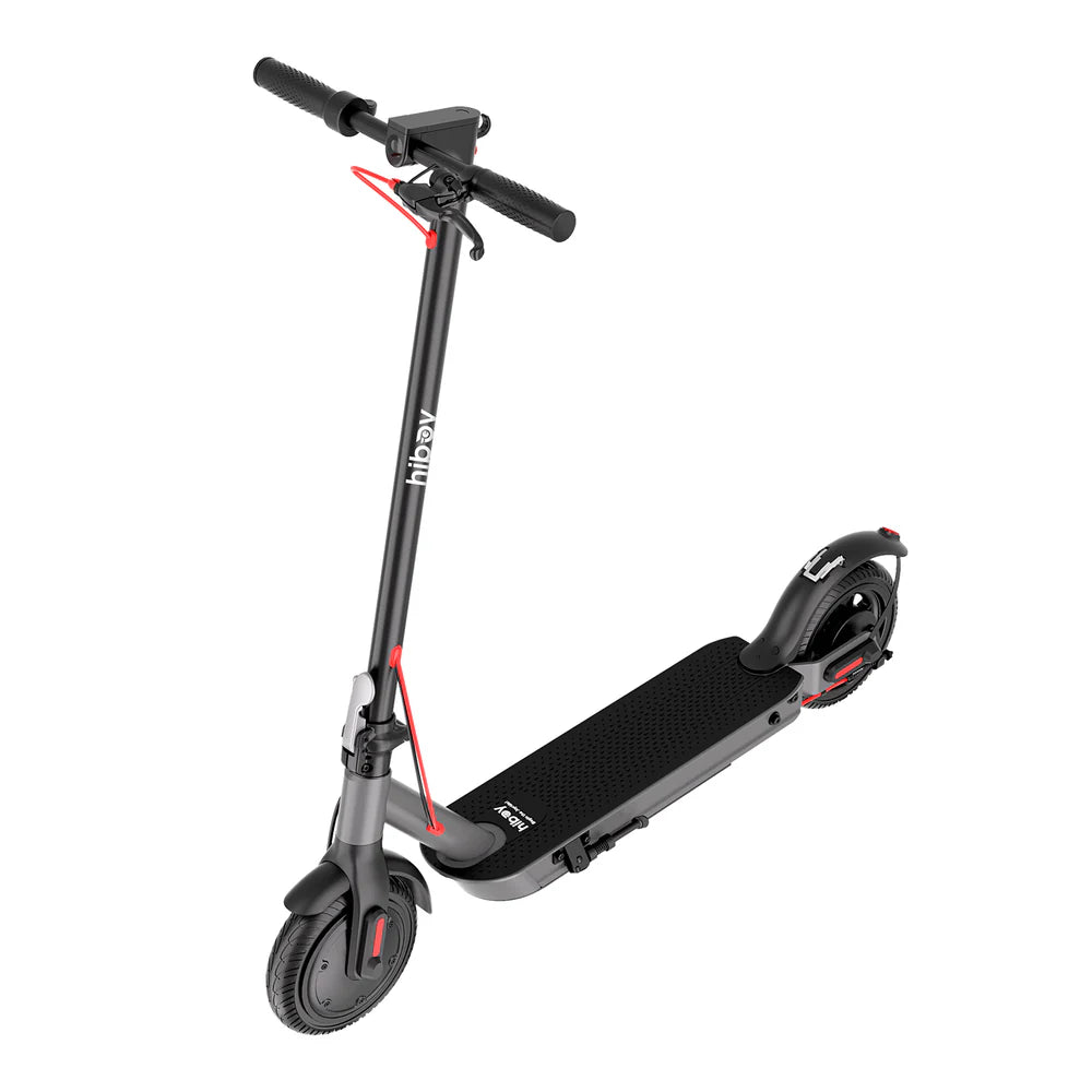 Black electric scooter on a white background