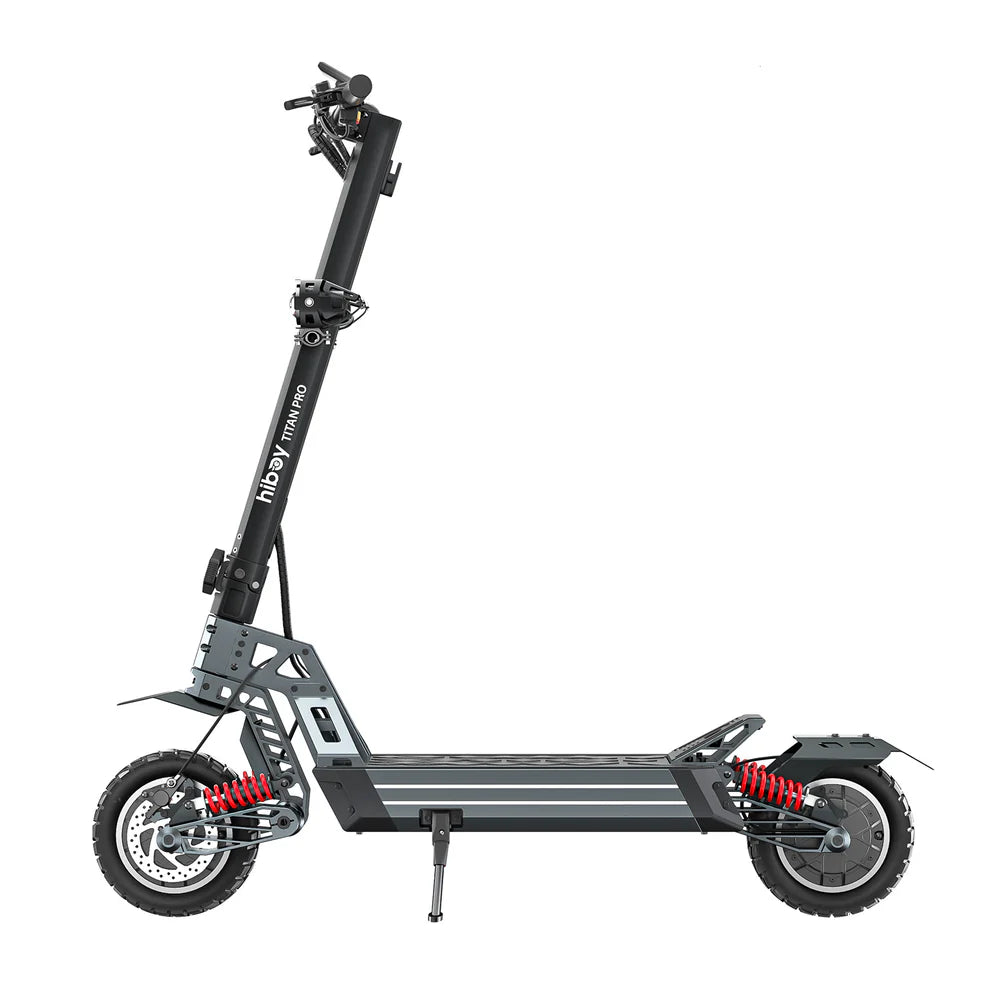 Black electric scooter on a white background