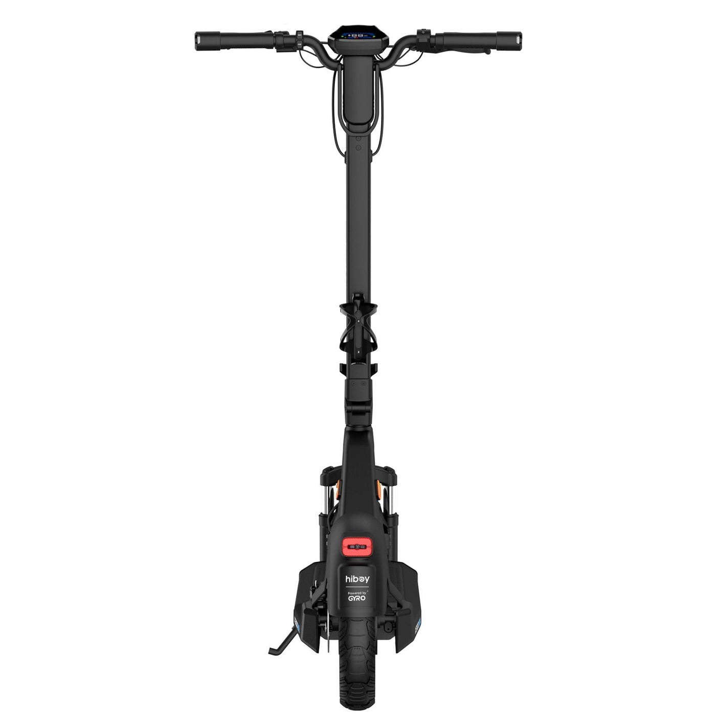 Black electric scooter on a white background