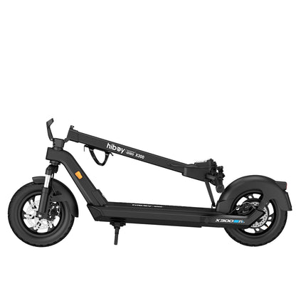Black electric scooter with 'hiboy' branding on a white background