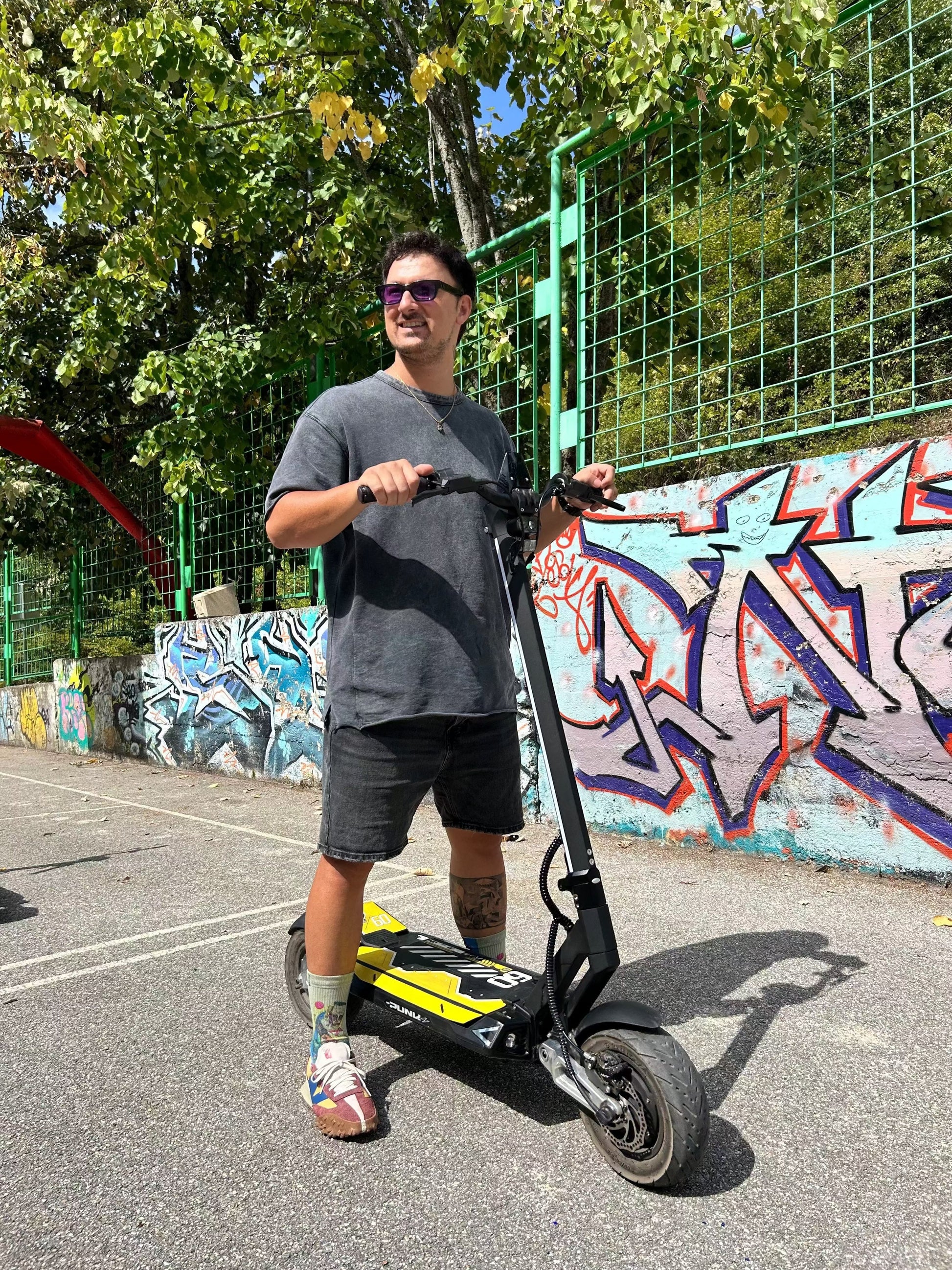 Punk Rebel Electric Scooter with dual 3600W motor, 84-mile range, hydraulic disc brakes, and 11x3.5 inch tires for powerful commuting