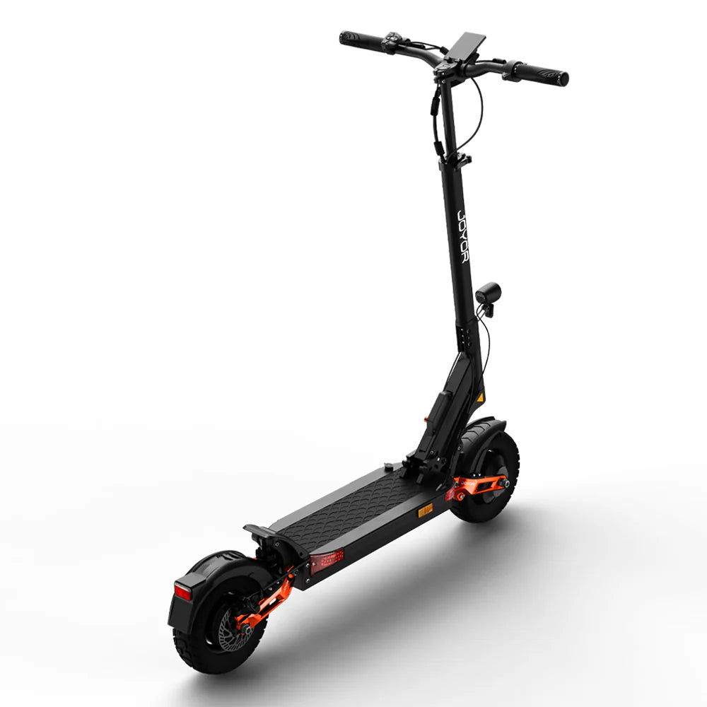 Black electric scooter on a white background