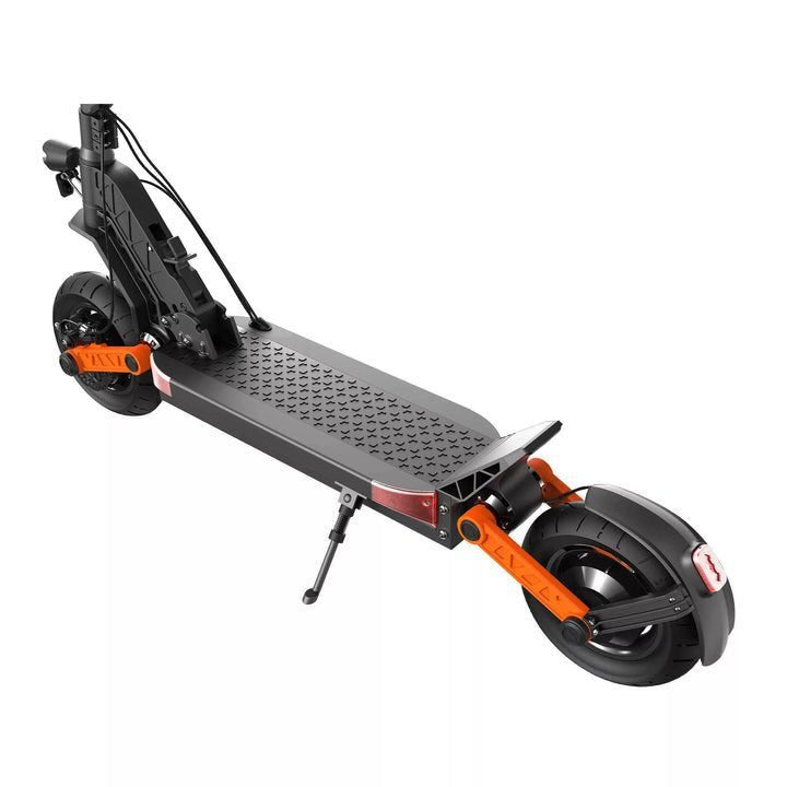 Black and orange electric scooter on a white background