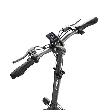 Bicycle handlebar with digital display and 'JOYOR' branding on a white background