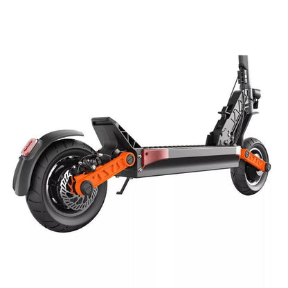 Black and orange scooter on a white background