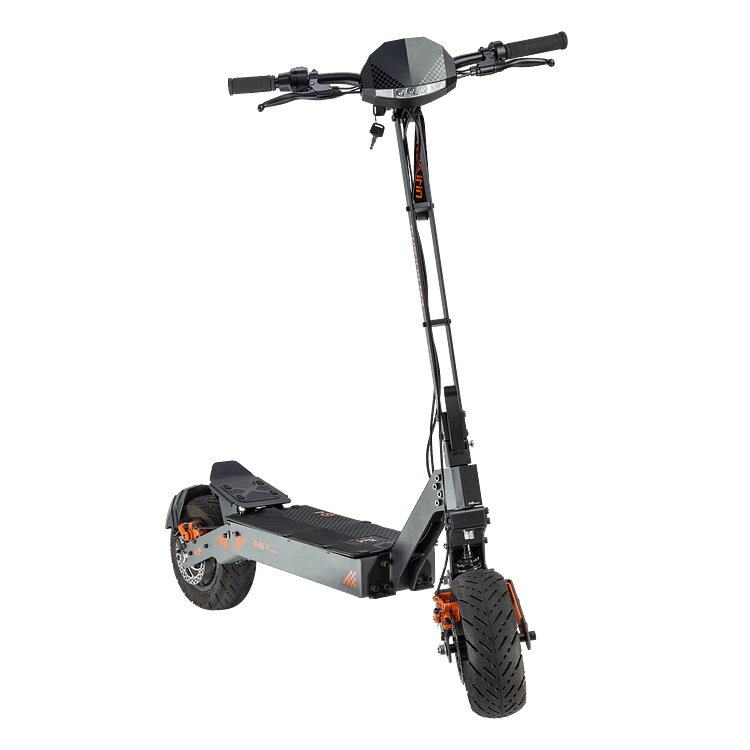 Gray electric scooter on a transparent background