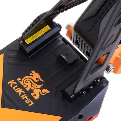 Close-up of a power tool with Kukirin branding on a white background
