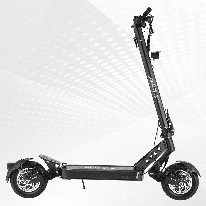 Black electric scooter on a white background