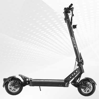 Black electric scooter on a white background