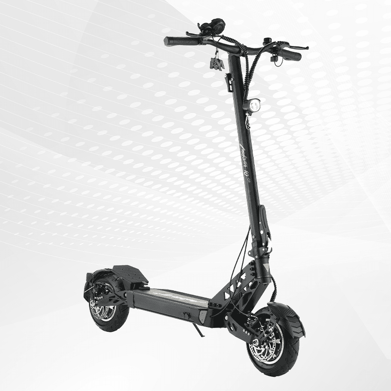 Black electric scooter on a white background