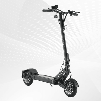 Black electric scooter on a white background