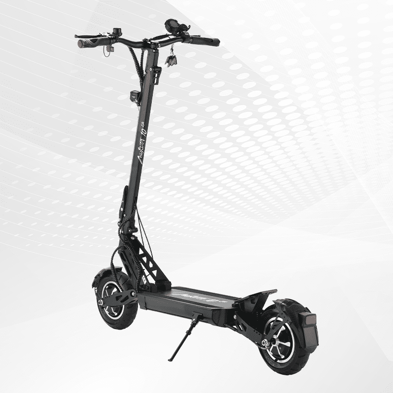 Black electric scooter on a white background
