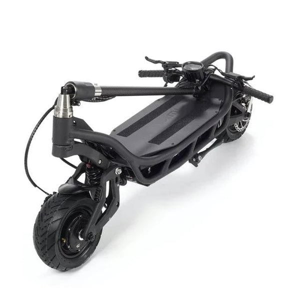 Black electric scooter on a white background