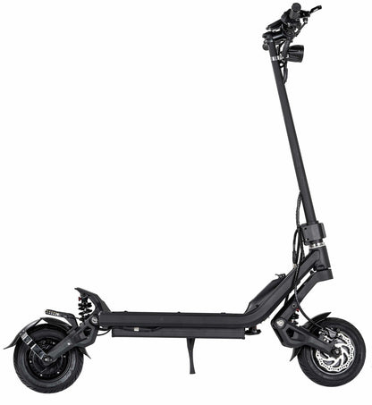 Black electric scooter on a white background