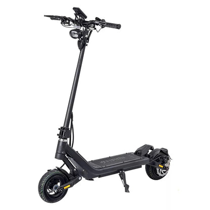 Black electric scooter on a white background
