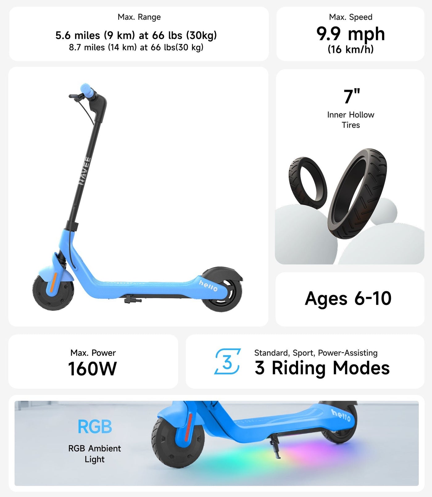 NAVEE K100 | Kids Electric Scooter - view 3