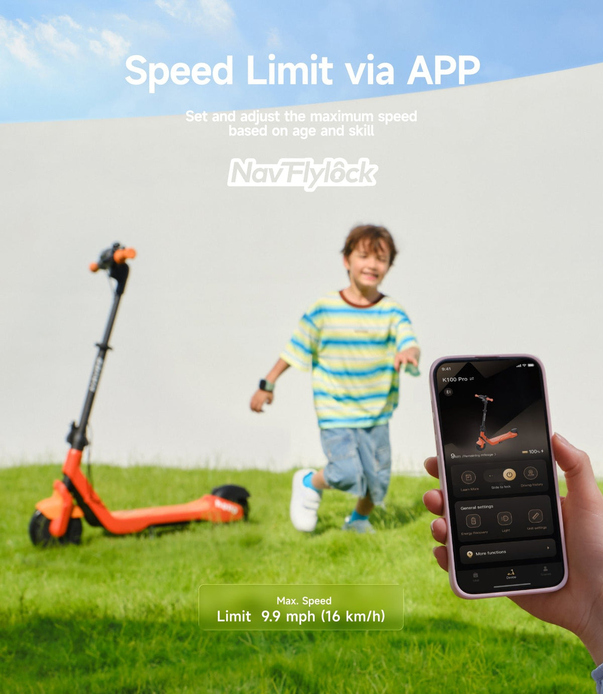 NAVEE K100 Pro | Foldable Kids Electric Scooter - view 11