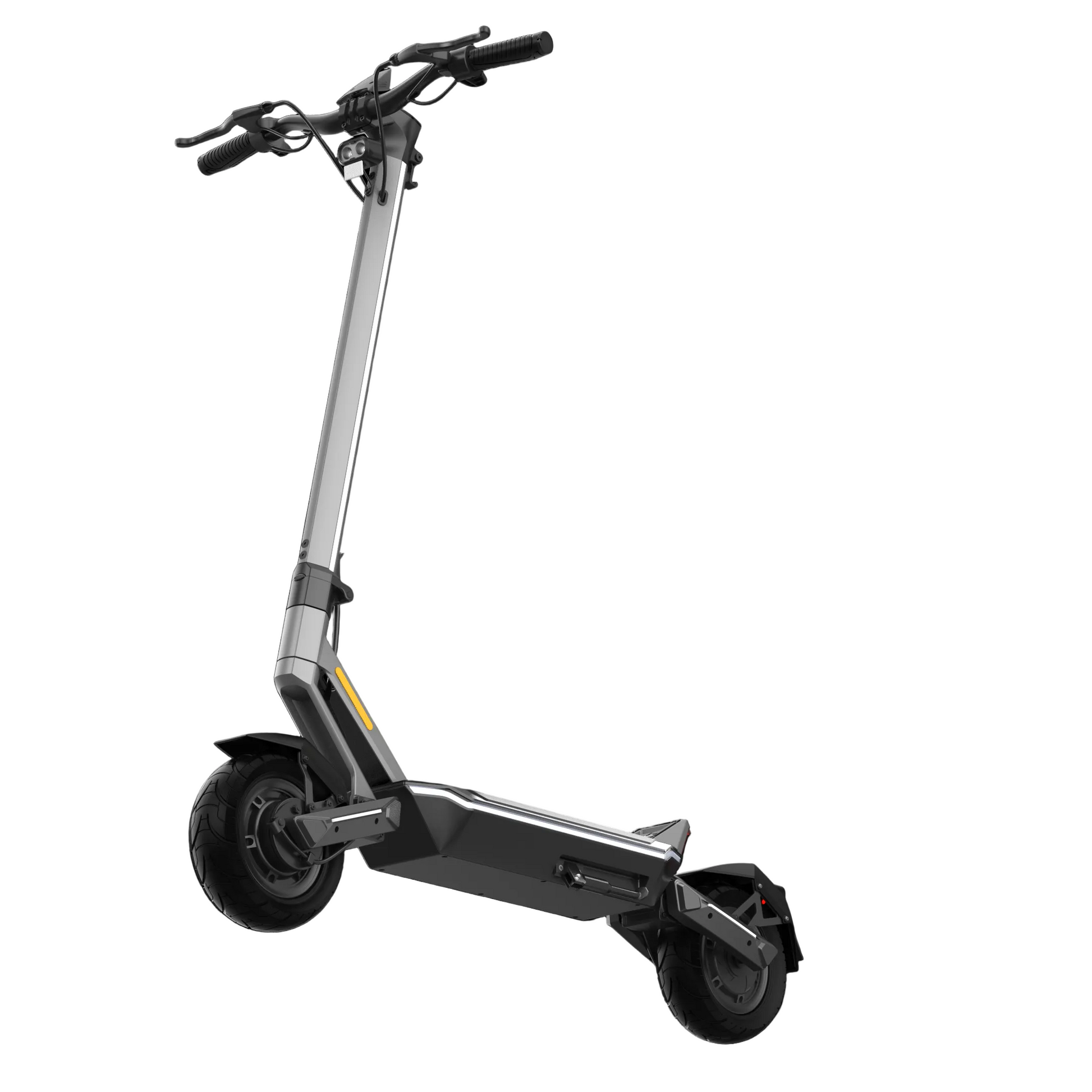 Black electric scooter on a white background