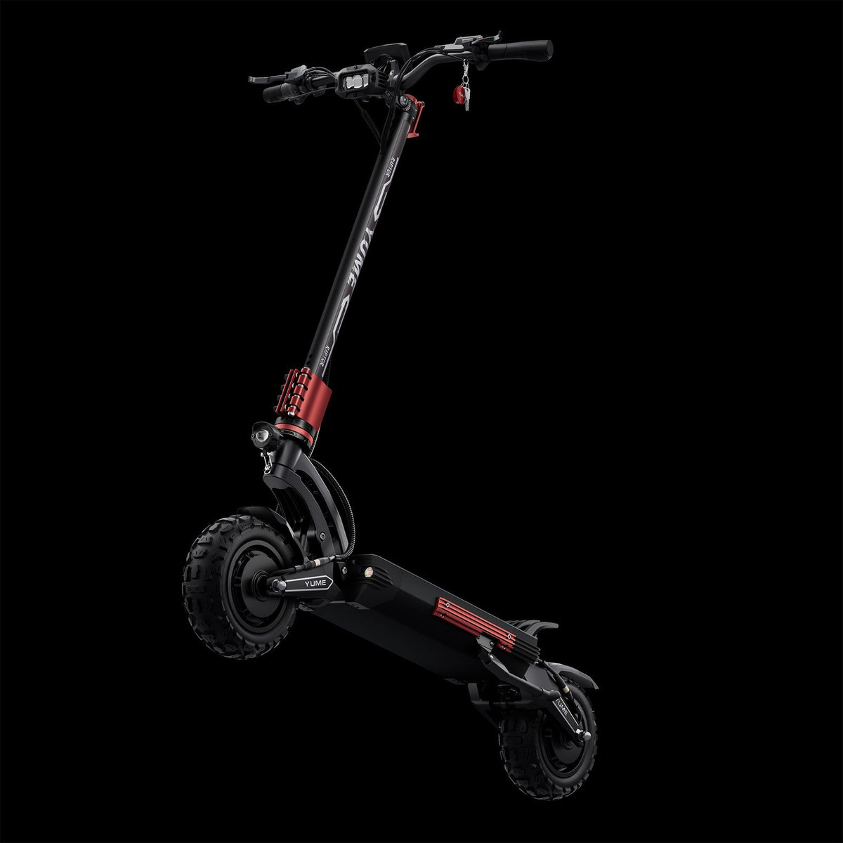 YUME Raptor2 electric scooter RGB stem lighting at night