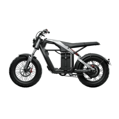 Black electric bike on a transparent background