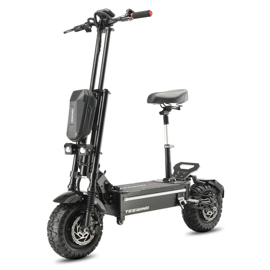Teewing Z4 Pro electric scooter with the folding seat fitted